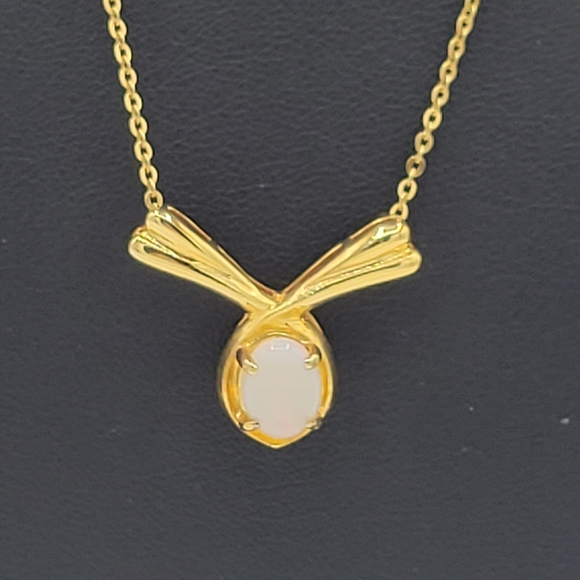 Vintage Sterling silver with gold Overlay 925 Choker Ethiopian Opal Necklace - Picture 4 of 13